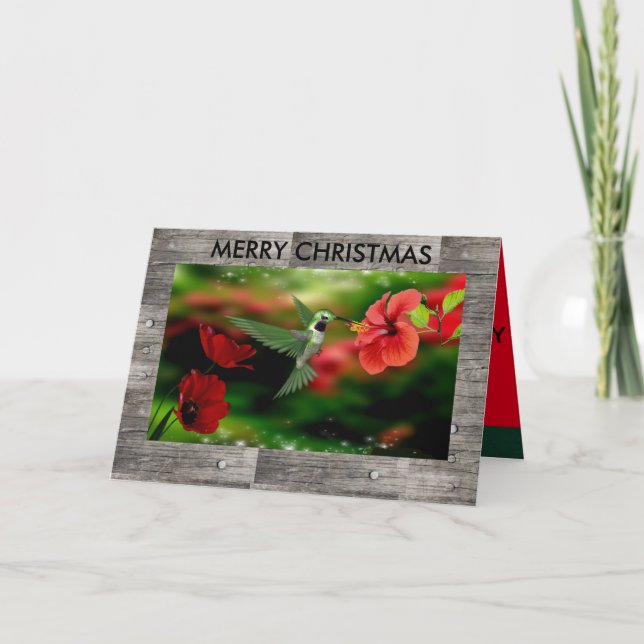 Hummingbird Christmas Card Feiertagskarte (Vorderseite)
