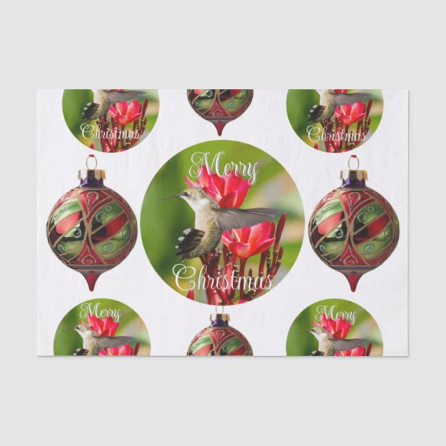 Hummingbird Christmas Tissue Paper Seidenpapier (Vorderseite)