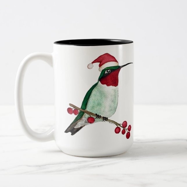 Hummingbird Christmas Zweifarbige Tasse (Links)