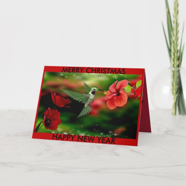 Hummingbird Chritmas Card Feiertagskarte (Vorderseite)