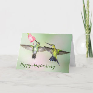 Hummingbird Couple Happy Jubiläum Personalisiert Karte