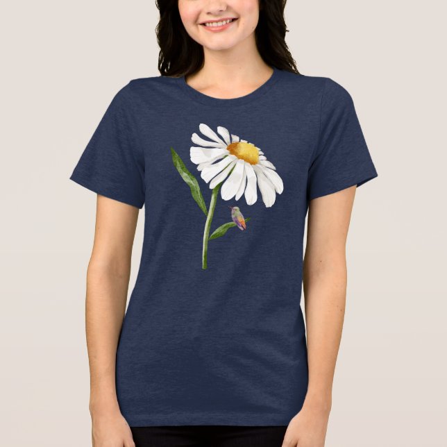 Hummingbird & Daisy Tri-Blend Shirt (Vorderseite)