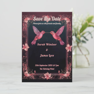 Hummingbird Dark Botanical Theme Einladung