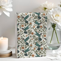 Hummingbird Decoupage Orange Vintag
