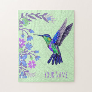 Hummingbird Design Botanische Blume Vogelliebhaber