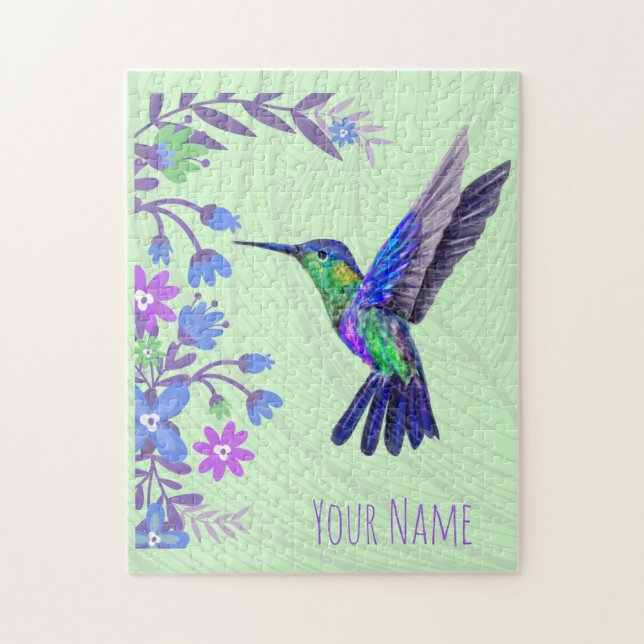 Hummingbird Design Botanische Blume Vogelliebhaber (Vertikal)