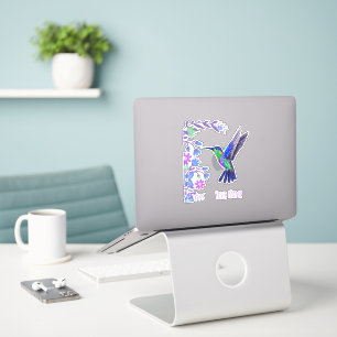 Hummingbird Design Botanische Blume Vogelliebhaber Aufkleber