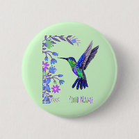 Hummingbird Design Botanische Blume Vogelliebhaber