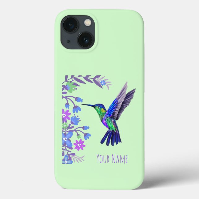 Hummingbird Design Botanische Blume Vogelliebhaber Case-Mate iPhone Hülle (Rückseite)