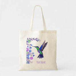 Hummingbird Design Botanische Blume Vogelliebhaber Tragetasche
