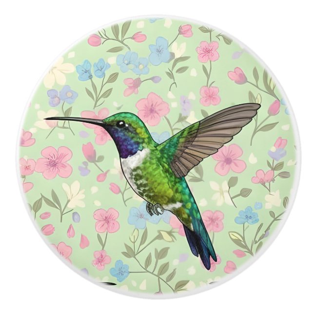 Hummingbird Door Pull Keramikknauf (Vorderseite)