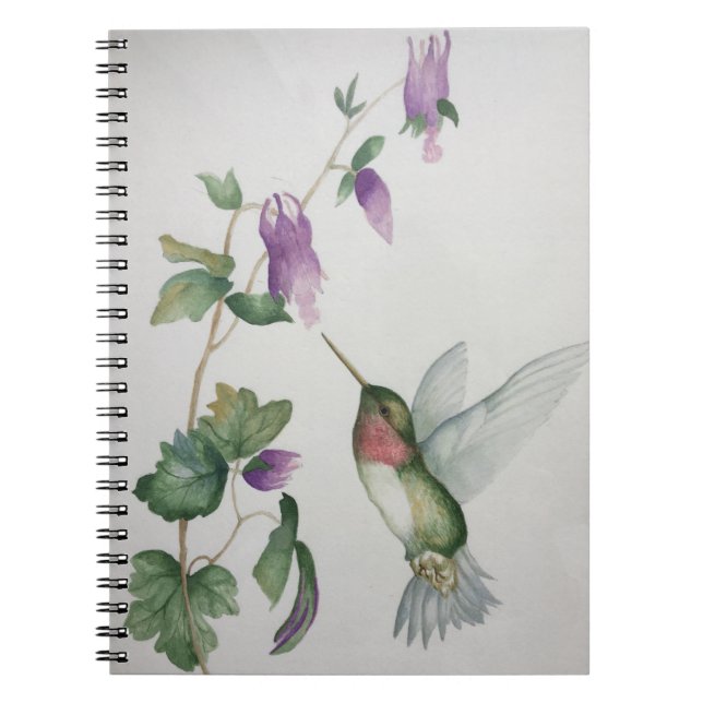 Hummingbird Elegant Wateroclor Notebook Notizblock (Vorderseite)