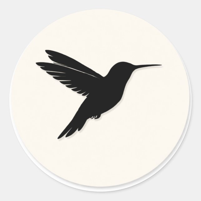 Hummingbird Envelope Seal Minimalist Silhouette Runder Aufkleber (Vorderseite)