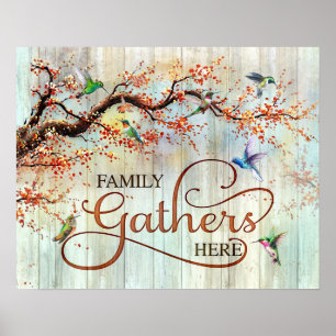 Hummingbird Family Gathers Hier Hauswärme Geschenk Poster