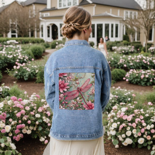 HUMMINGBIRD FLORAL ART Denim Jean Jacket Jeansjacke