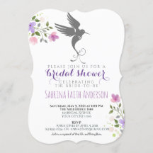 Hummingbird Floral Elegant Lilac Brautparty