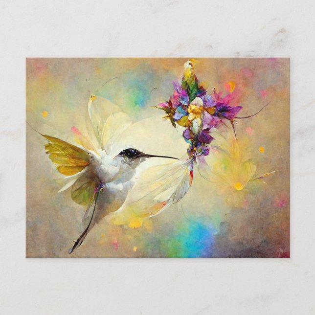 Hummingbird Floral Postkarte (Vorderseite)