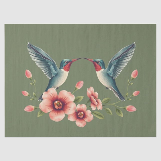 Hummingbird Floral Seidenpapier (Vorderseite)