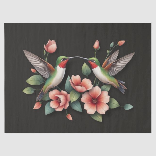 Hummingbird Floral Seidenpapier (Vorderseite)