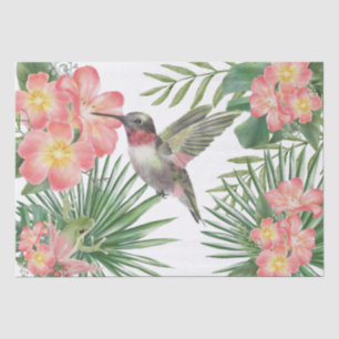 Hummingbird Floral Watercolor Seidenpapier