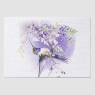 Hummingbird Floral Watercolor Seidenpapier