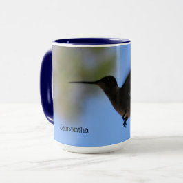 Hummingbird Flying Personalized Mug Tasse