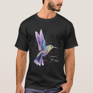 Hummingbird Free Vogelbeobachtung Watercolor Bird T-Shirt