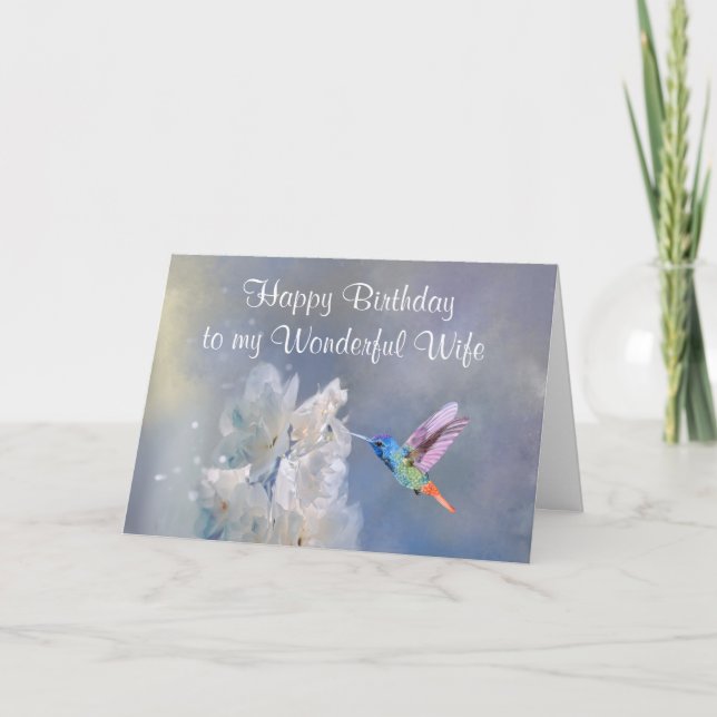 Hummingbird Garden Blume Geburtstag Besondere Ehef Karte (Vorderseite)