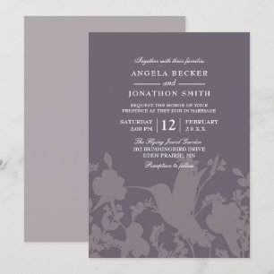 Hummingbird Garden Plum Élégante invitation de mar