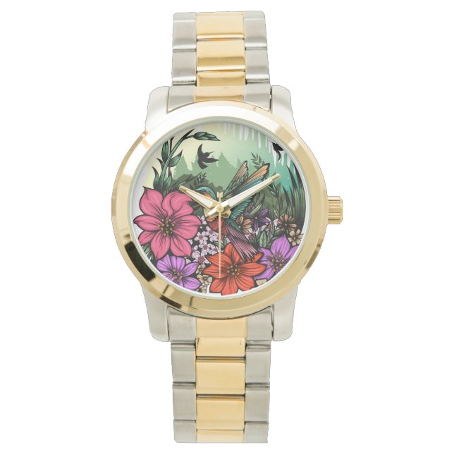 Hummingbird Garten Armbanduhr (Vorderseite)