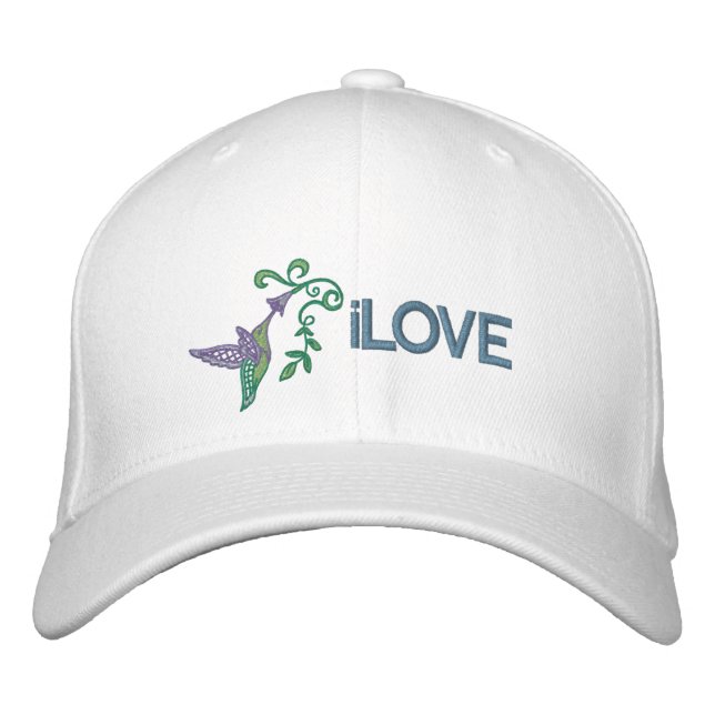 Hummingbird Garten Bestickte Baseballkappe (Vorderseite)