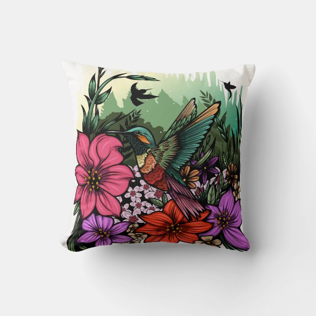 Hummingbird Garten Kissen (Vorderseite)