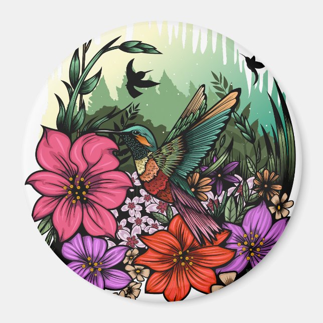 Hummingbird Garten Magnet (Vorne)