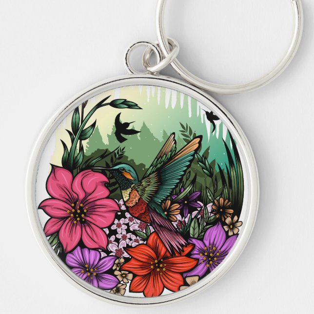 Hummingbird Garten Schlüsselanhänger (Vorne)