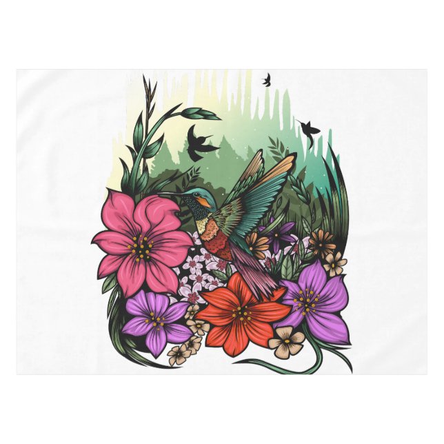 Hummingbird Garten Tischdecke (Vorderseite (Horizontal))