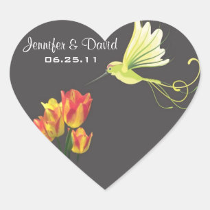 Hummingbird-Gastgeschenk Hochzeit-Aufkleber Herz-Aufkleber