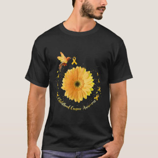 Hummingbird Gelbe Sonnenblume Kinderkrebs Krieg T-Shirt