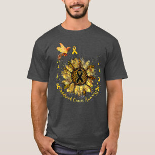 Hummingbird Gelbe Sonnenblume Kinderkrebs Krieg T-Shirt
