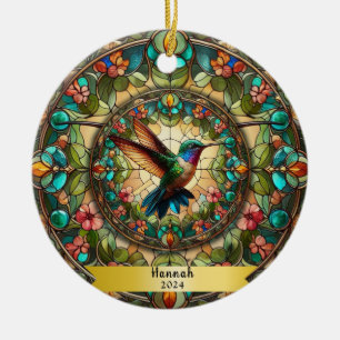 Hummingbird gesteinigtes Glas Personalisiert ausse Keramik Ornament