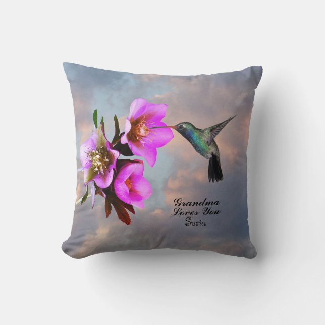 HUMMINGBIRD-GRANDMA-LIEBEN FÜR SIE KISSEN (Vorderseite)