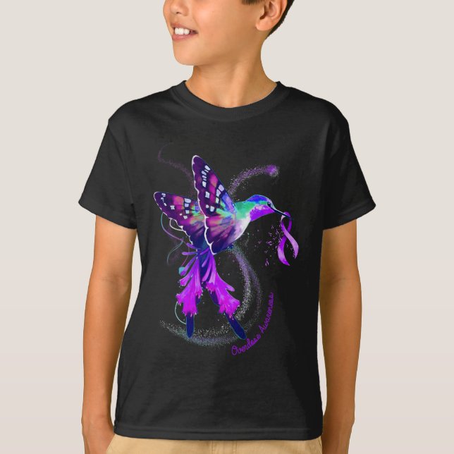 Hummingbird Halten Sie Lila Multifunktionsleisten- T-Shirt (Vorderseite)