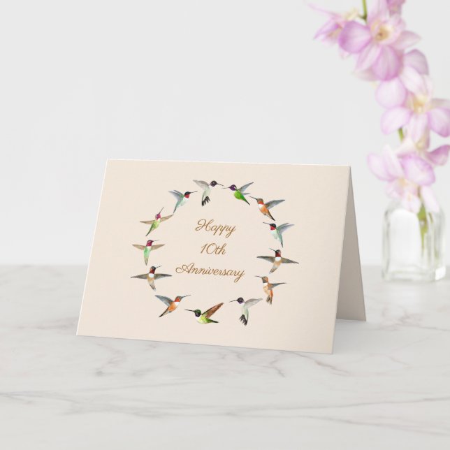 Hummingbird Happy Anniversary Card Karte (Orchidee)
