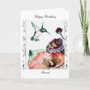 Hummingbird Happy Birthday Karte