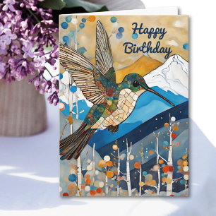 Hummingbird Happy Birthday Karte