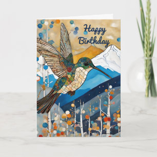 Hummingbird Happy Birthday Karte