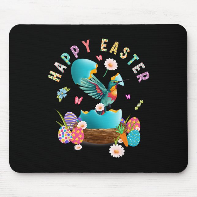 Hummingbird Happy Ostereier Jagen Ostertag Hu Mousepad (Vorne)