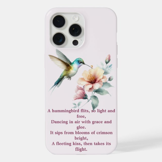 Hummingbird Harmonie mit Eleganter Hibiskus iPhone 15 Pro Max Hülle (Rückseite)