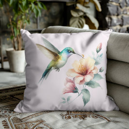 Hummingbird Harmonie mit Eleganter Hibiskus Kissen