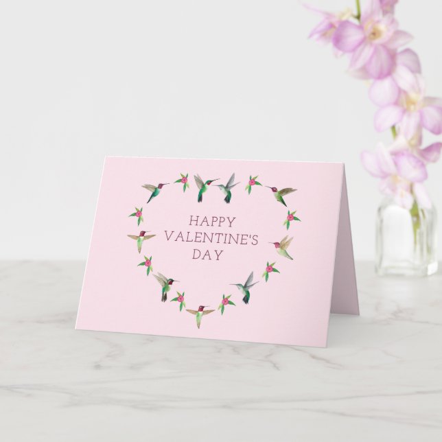 Hummingbird Heart Valentine's Day Card Karte (Orchidee)