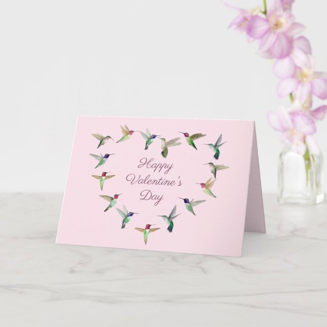 Hummingbird Heart Valentine's Day Card Karte (Orchidee)
